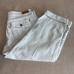 Levis Womens‎ White Denim Cropped Cuffed Jeans Flap Pocket 32 Waist